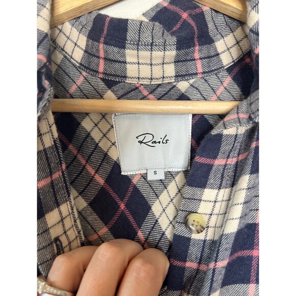 NEW Rails Willow Plaid Ruffle-Trim Collared Button-Up Shirt Multi Color Size: S - Picture 4 of 8